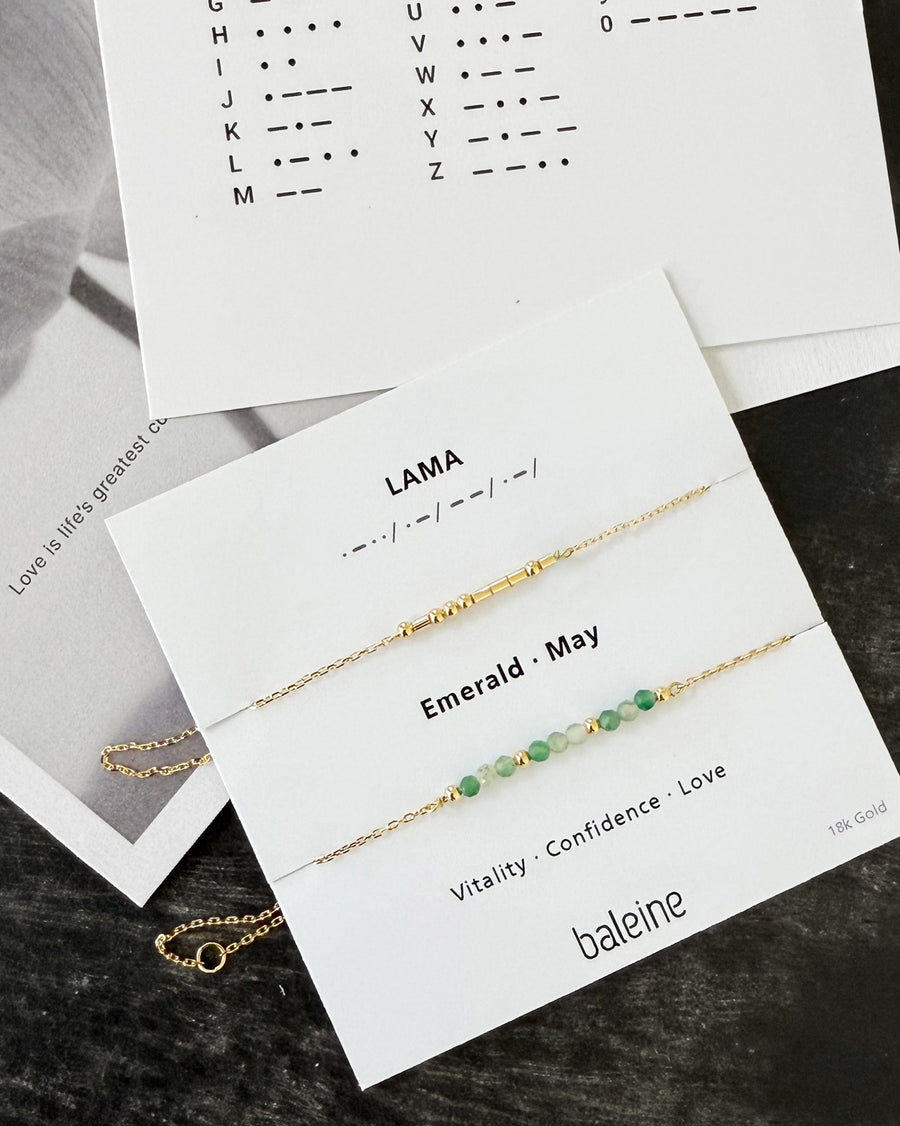 Morse Code & Birthstone set